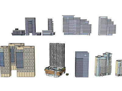 Mixed Use Commercial Complex Modern Architectural Design With Glass Facade And Multi Storey Buildings 3d model