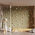 Kids Indoor Sports Equipment with Climbing Wall Rope Net Ladder and Swing Rings