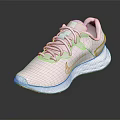 Pink Lace Up Sneakers With Lightweight Breathable Upper And White Sole