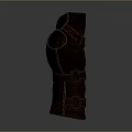 Brown Leather Gauntlet Featuring Carved Pattern And Handcrafted Strap Design