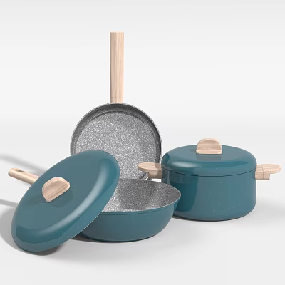 Nordic Style Cookware Set Frying Pan Wok Soup Pan Non-stick Pan 3d model