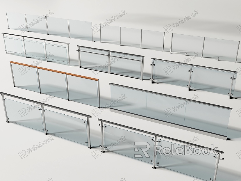 Modern Railing Glass Railing Guardrail Glass Guardrail Balcony Guardrail Fence Balcony Railing model