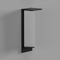 Modern Minimalist Wall Lamp With Black Frame And White Shade Emitting Warm Light