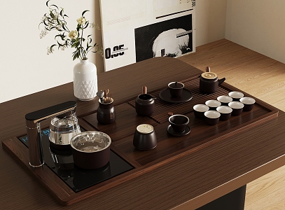 New Chinese Tea Set Tea Cup Tea Tray 3d model