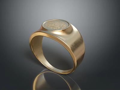 Elegant Gold Engraved Ring With Simple Textured Design For Daily Use 3d model