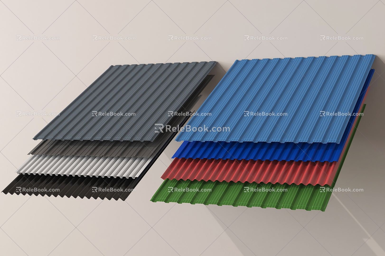 Modern Tile Glazed Tile Resin Tile Metal Tile 3d model