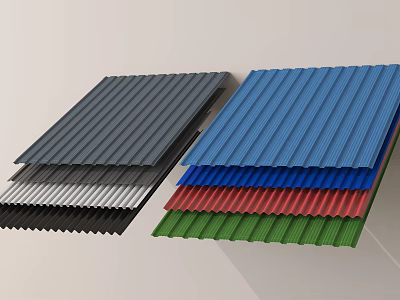 High Quality Corrugated Metal Sheets as Building Roofing and Wall Components with Multiple Colors 3d model