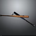 Baseball Sports Equipment With Wooden Bat Blue Bat And White Baseball