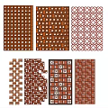 Traditional Red Brick Feature Wall With Various Intricate Patterns And Designs 3d model