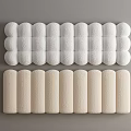 White And Beige Soft Padded Panels With Textured Surface Arranged In Rows 3d model