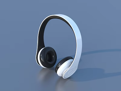 Modern Stylish White And Black Headphones With Comfortable Headband Design 3d model