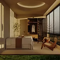 Elegant Beauty Salon Interior With Sunlight Beige Wall Olive Tree And Massage Table