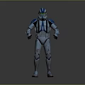 Silver Armored Humanoid Figure With Green Eyes And Detailed Armor