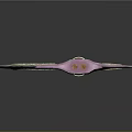 Long Handle Weapon With Pink Bow And Green Axe Blade Design