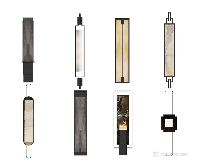 Various Modern Wall Lamps With Stylish Designs And Materials For Interior Decoration 3d model