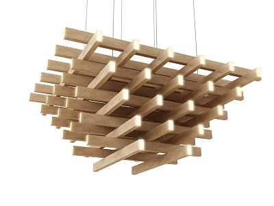 Geometric Inflatable Model With Wooden Style Design Hanging Decoration For Modern Home 3d model