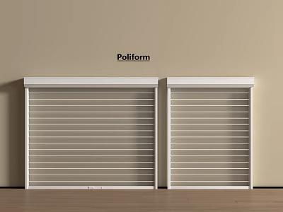 Poliform White Sliding Shutter Doors In Beige Wall Wooden Floor Interior 3d model