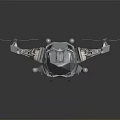 Futuristic Silver Aircraft With Multiple Rotors Sleek Design And Reflective Surface 3d model