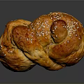 Delicious Homemade Baked Bread With Golden Crust Sesame Seeds Twisted Shape And Soft Fluffy Texture