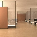 Modern Style SPA Sauna Room with Brown Partitions Wooden Flooring Lighting and Relaxation Area