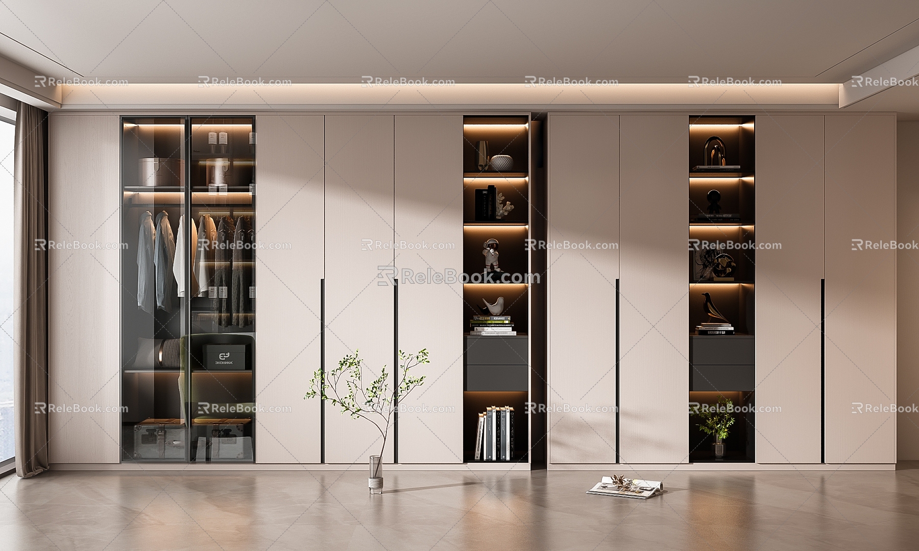 Modern wardrobe wardrobe combination 3d model