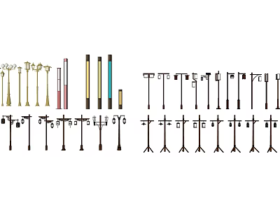 Various Outdoor Lights For Garden And Patio With Different Designs And Styles 3d model