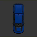 Blue Pickup Truck With Modern Front Grille Cargo Bed And Off Road Tires