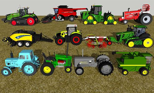 Modern Agricultural Machinery Agricultural Machinery Equipment Tractor Harvester 3d model