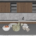 Modern Kitchen Ornaments Bowl Egg Mortar 3d model