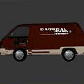 Red Van Side With Fazbear Entertainment Logo and Colorful Balloon Design