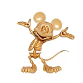 Golden Decorative Mickey Mouse Skeleton Figurine Standing With Outstretched Arms