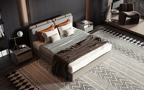 Style Commodity Bed 3d model