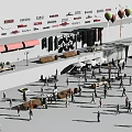 Vibrant Outdoor Plaza Event With Brand Logos Crowd And Colorful Balloons