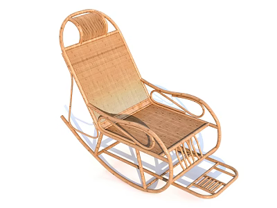 Natural Rattan Wicker Rocking Leisure Chair With Comfortable Design For Indoor Outdoor Use 3d model