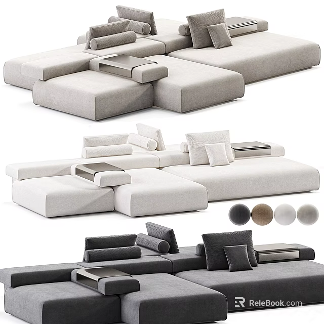 Modern Sectional Sofa With Modular Design Multiple Colors And Comfortable Seating 3d model 