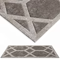 Modern Square Area Rug With Geometric Pattern In Gray Tones 3d model