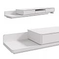 Modern TV Stand With Light Wood And Cream White Finish Featuring Drawers And Open Shelves
