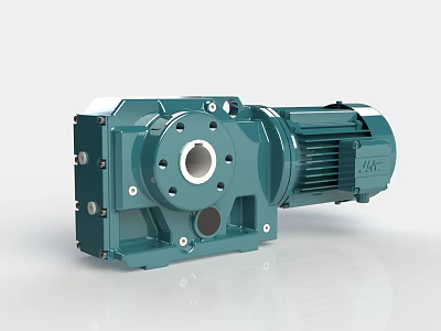 Green Industrial Gearbox Equipment With Motor And Precision Engineering Design 3d model
