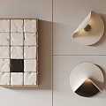 Modern Minimalist Wall Decor With Geometric Square Panel And Circular Accents On White Background