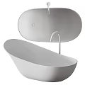 Modern Freestanding White Bathtub with Sleek Surface and Contemporary Minimalist Design