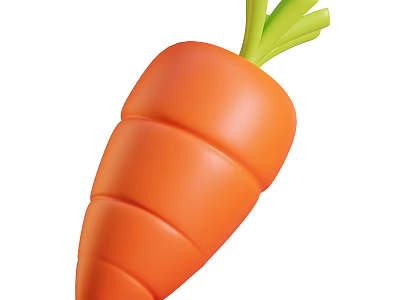 Fresh Vibrant Orange Carrot with Green Leaves as Nutritious Vegetable Option 3d model