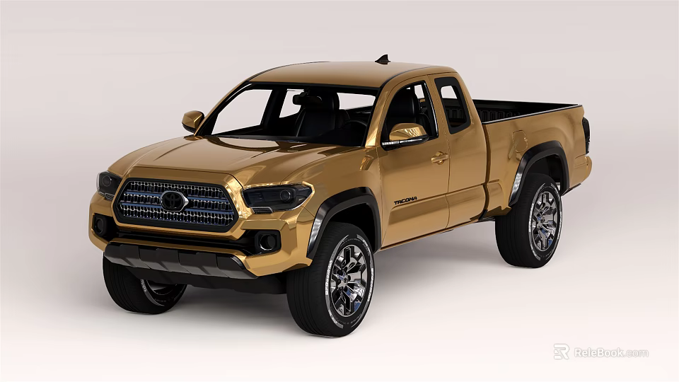 Golden Double Cab Pickup Truck Featuring Modern Design Stylish Exterior And Alloy Wheels 3d model 