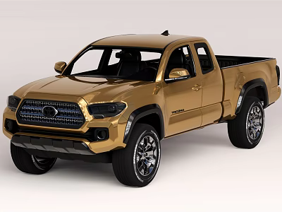 Golden Double Cab Pickup Truck Featuring Modern Design Stylish Exterior And Alloy Wheels 3d model