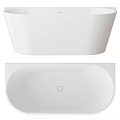 White Oval Freestanding Modern Bathtub With Sleek Smooth Surface Design
