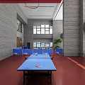 Spacious Indoor Sports Facility With Ping Pong Tables And Basketball Court