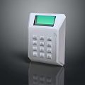 White Security Keypad Device With Digital Buttons Green LCD Screen For Access Control