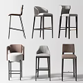 Modern Bar Stools With Various Designs Comfortable Seats And Metal Frames 3d model