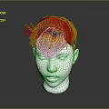 Game And Movie Character With Colorful Gradient Hair Vibrant Red Orange Yellow Hairstyle Design