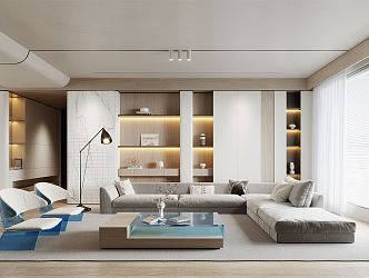 Modern Living Room Minimalist Living Room 3d model