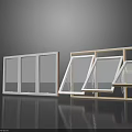 Modern Casement Windows With White Frame And Multiple Glass Panels For Home Use